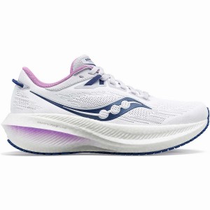 Women's Saucony Triumph 21 Running Shoes White / Indigo | Australia S96320-U08