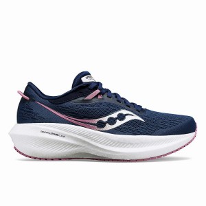 Women's Saucony Triumph 21 Running Shoes Navy / Purple | Australia S15907-Z13