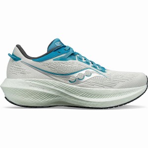 Women's Saucony Triumph 21 Running Shoes White / Blue | Australia S90362-X56