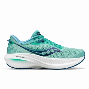 Women's Saucony Triumph 21 Running Shoes Mint / Navy | Australia S02176-C68