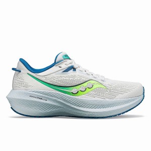 Women's Saucony Triumph 21 Running Shoes White / Mint | Australia S31547-M60