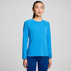 Women's Saucony Triumph 3D Crew T Shirts Blue | Australia S56820-J46