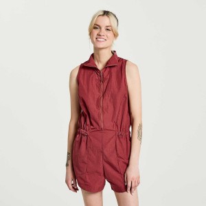 Women's Saucony Unwind Romper Jumpsuit Apple Butter | Australia S81025-Q92