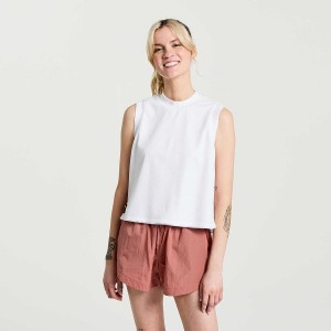 Women's Saucony Unwind Sleeveless Tops White | Australia S65387-J30