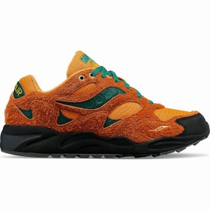 Women's Saucony x Colour Plus Grid Shadow 2 Sneakers Brown Green | Australia S83206-N07