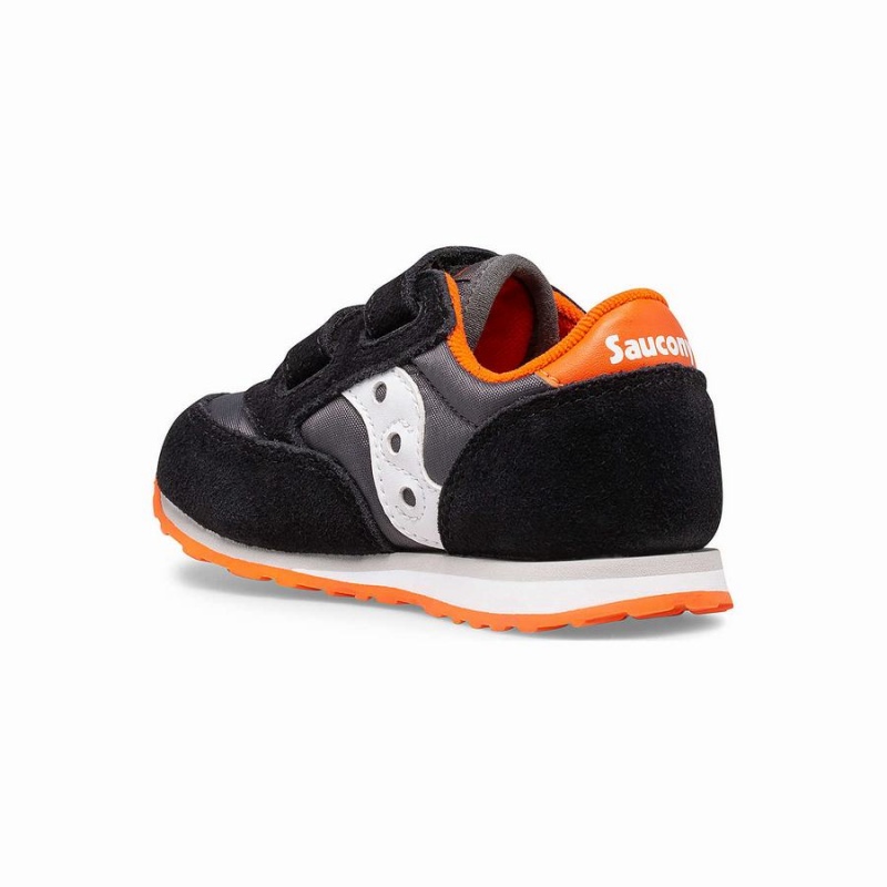 Kids' Saucony Baby Jazz Hook & Loop Sneakers Black / Grey / Orange | Australia S82641-F80