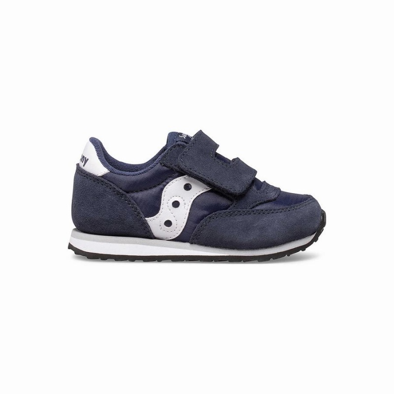 Kids\' Saucony Baby Jazz Hook & Loop Sneakers Navy / White | Australia S70329-G71