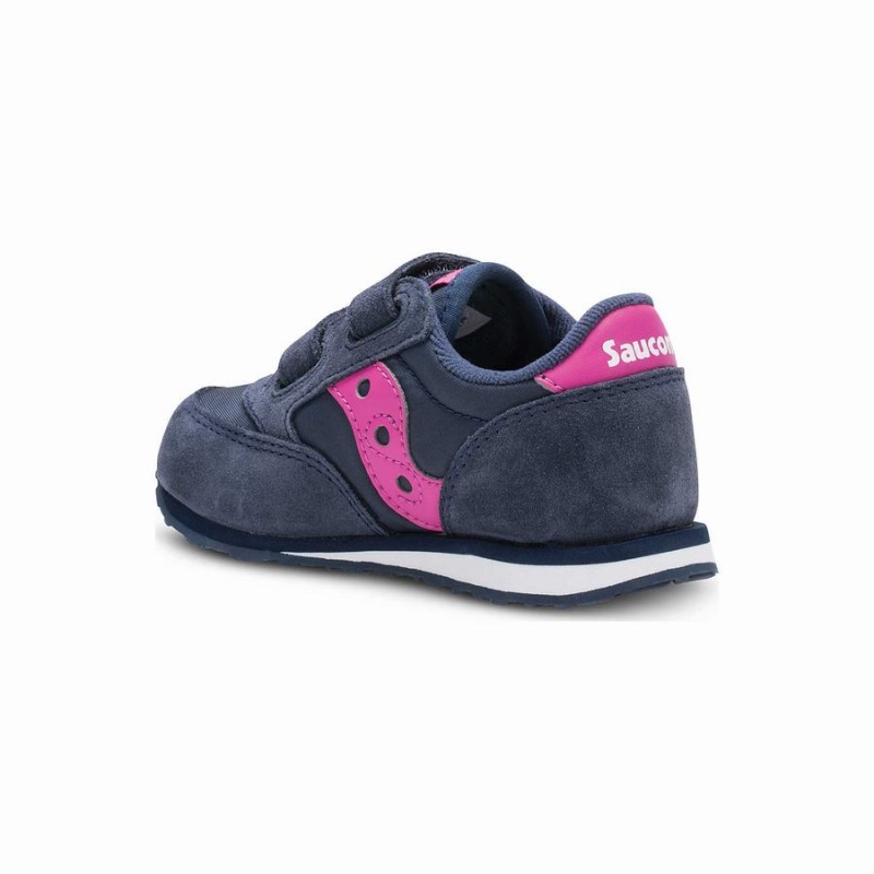 Kids' Saucony Baby Jazz Hook & Loop Sneakers Navy / Pink | Australia S73064-W46