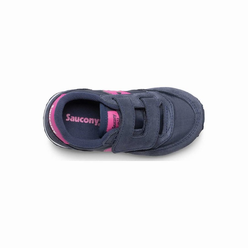 Kids' Saucony Baby Jazz Hook & Loop Sneakers Navy / Pink | Australia S73064-W46