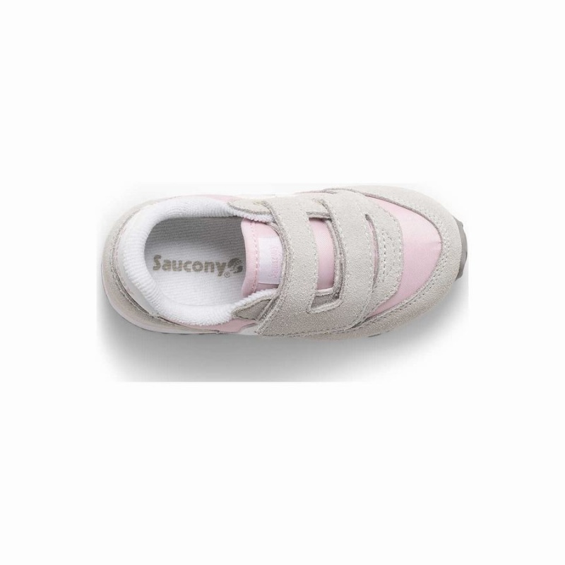 Kids' Saucony Baby Jazz Hook & Loop Sneakers Grey / Pink / White | Australia S05381-T20