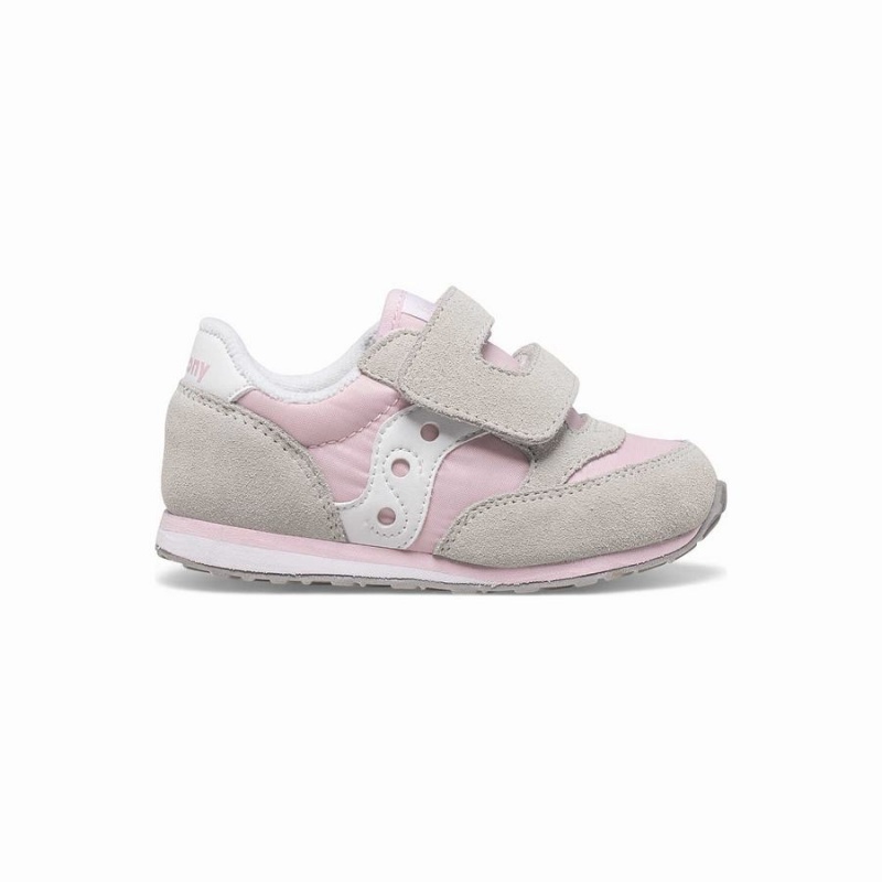 Kids\' Saucony Baby Jazz Hook & Loop Sneakers Grey / Pink / White | Australia S05381-T20