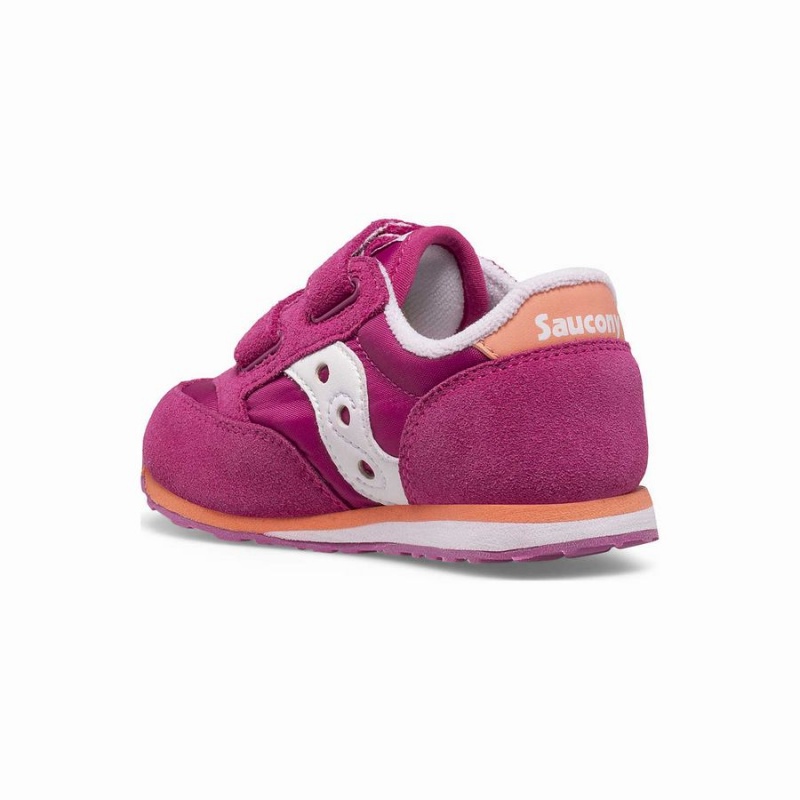 Kids' Saucony Baby Jazz Hook & Loop Sneakers Fuchsia / Coral / White | Australia S52176-U57