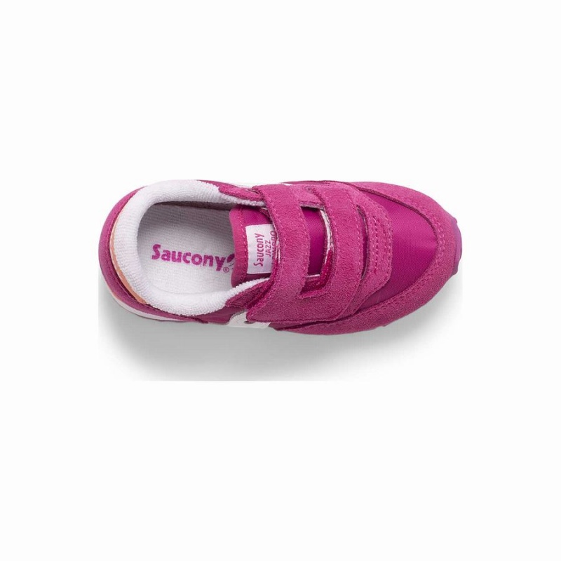 Kids' Saucony Baby Jazz Hook & Loop Sneakers Fuchsia / Coral / White | Australia S52176-U57