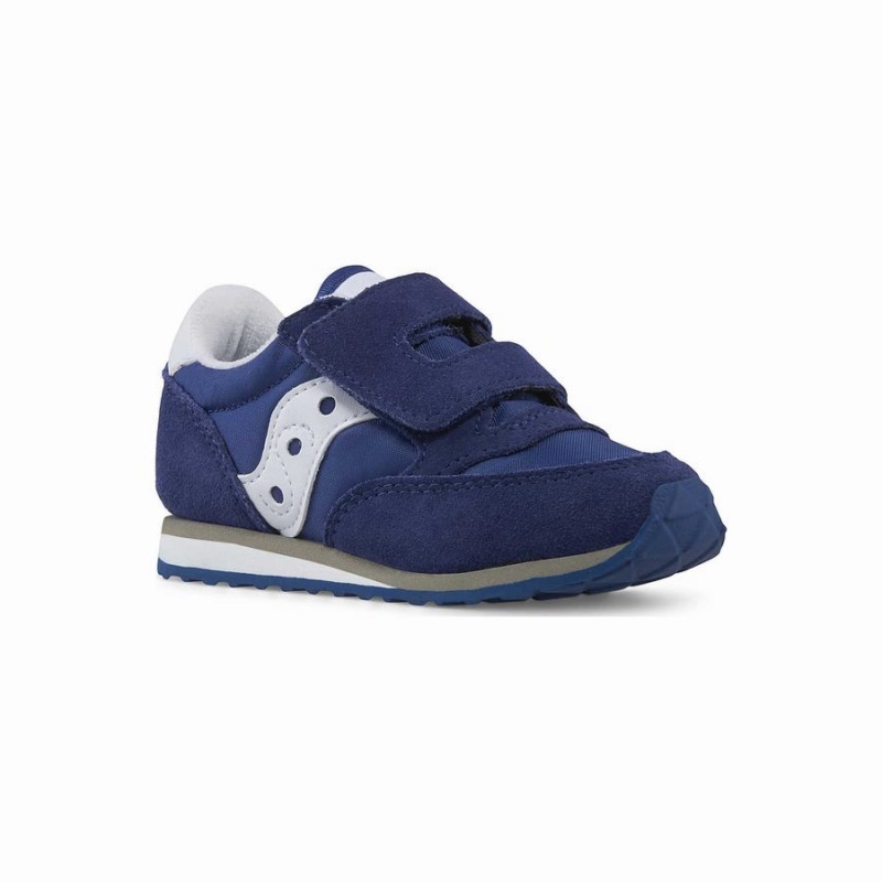 Kids' Saucony Baby Jazz Hook & Loop Sneakers Navy / White | Australia S25639-Z18