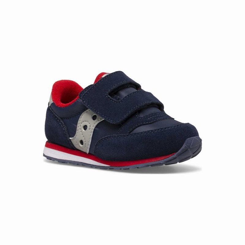 Kids' Saucony Baby Jazz Hook & Loop Sneakers Navy / Grey / Red | Australia S17536-X43