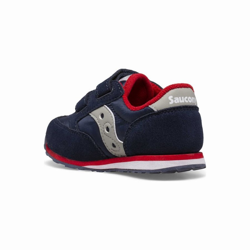 Kids' Saucony Baby Jazz Hook & Loop Sneakers Navy / Grey / Red | Australia S17536-X43