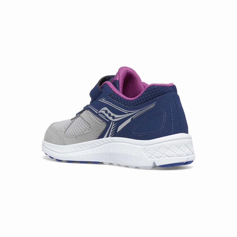 Kids' Saucony Cohesion 14 A/C Sneaker Running Shoes Navy / Grey / Purple | Australia S49278-Y12