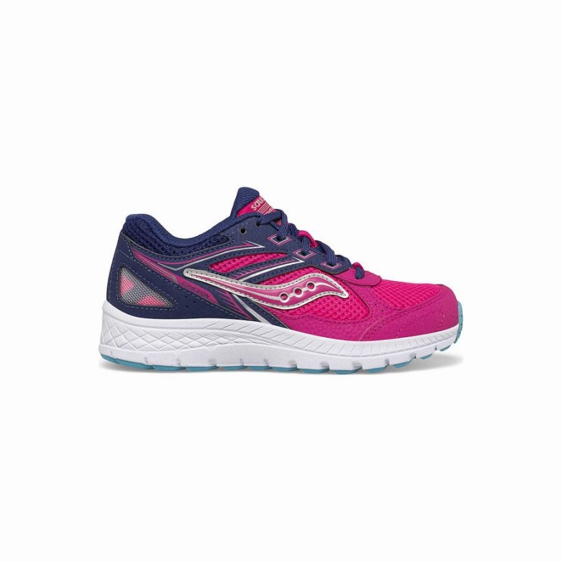 Kids\' Saucony Cohesion 14 Lace Sneaker Running Shoes Pink / Navy | Australia S63195-E25