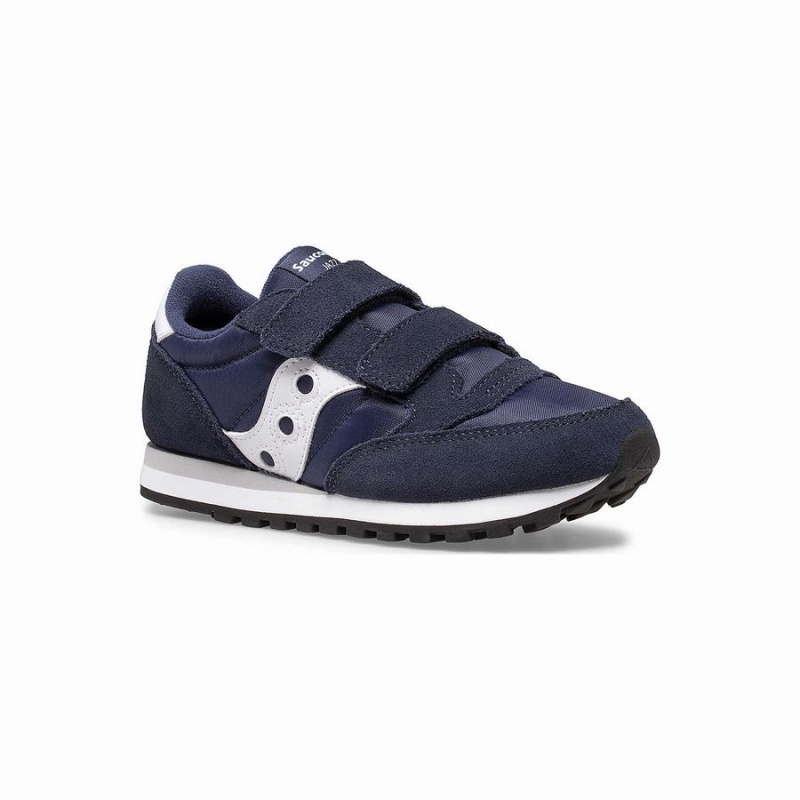 Kids' Saucony Jazz Double Hook & Loop Sneakers Navy / White | Australia S83720-S92