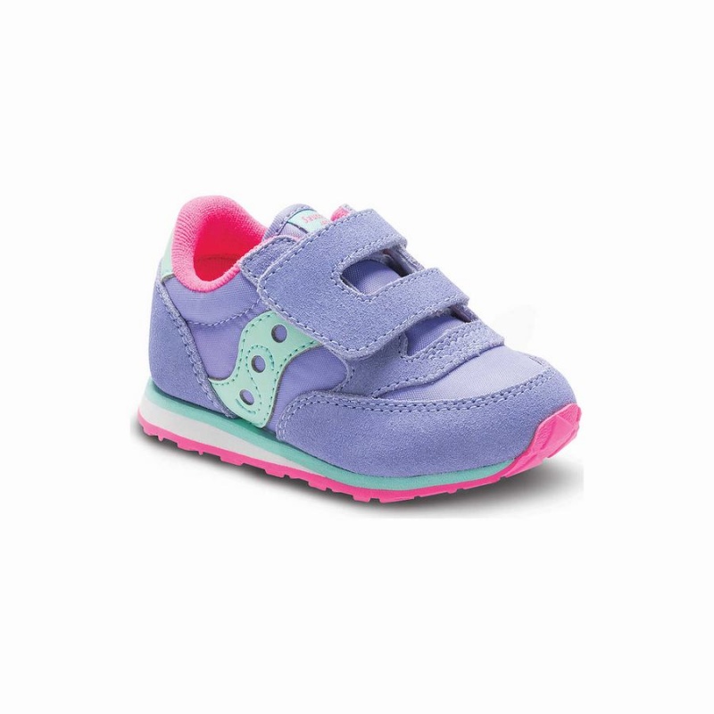 Kids' Saucony Jazz Hook & Loop Sneakers Purple | Australia S18562-V17