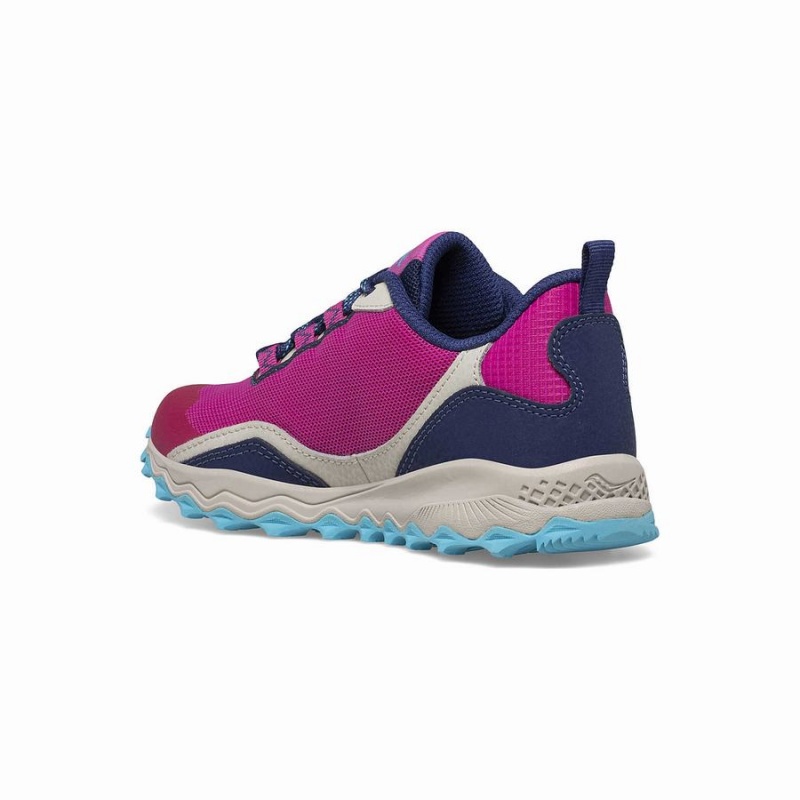 Kids' Saucony Peregrine 12 Shield Sneaker Running Shoes Navy / Turquoise / Pink | Australia S60579-R06