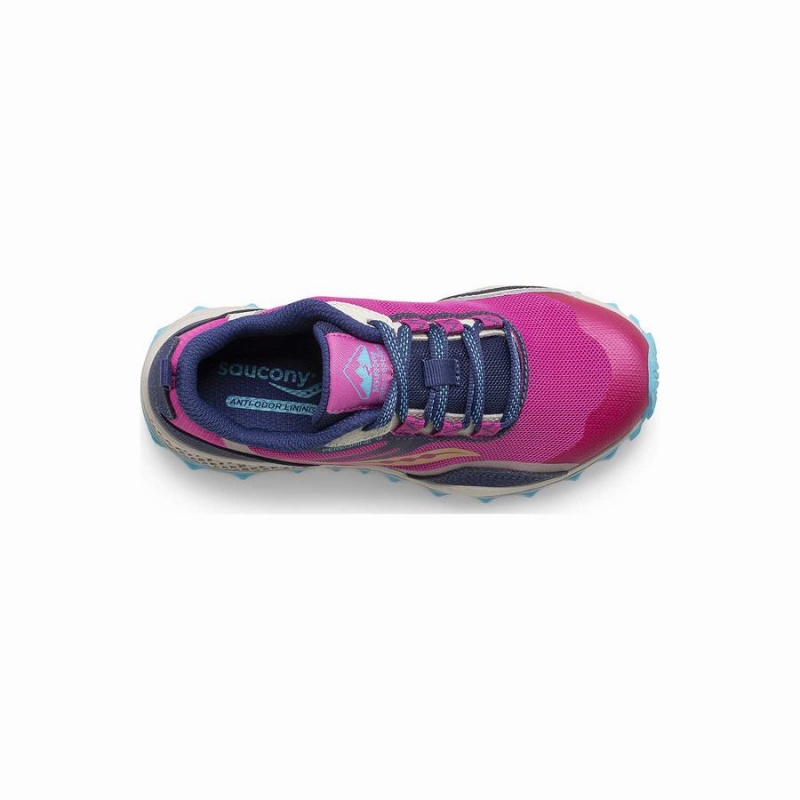 Kids' Saucony Peregrine 12 Shield Sneaker Running Shoes Navy / Turquoise / Pink | Australia S60579-R06