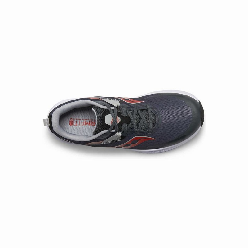 Kids' Saucony Ride 15 Sneaker Running Shoes Grey / Black / Red | Australia S97430-Q37