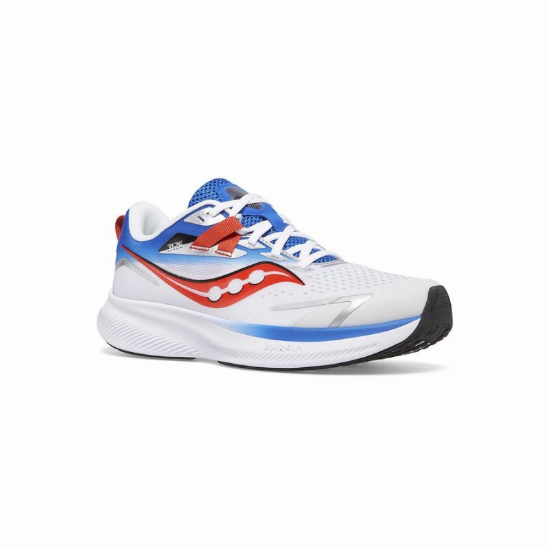 Kids' Saucony Ride 15 Sneaker Running Shoes Grey / Blue / Red | Australia S61452-X46