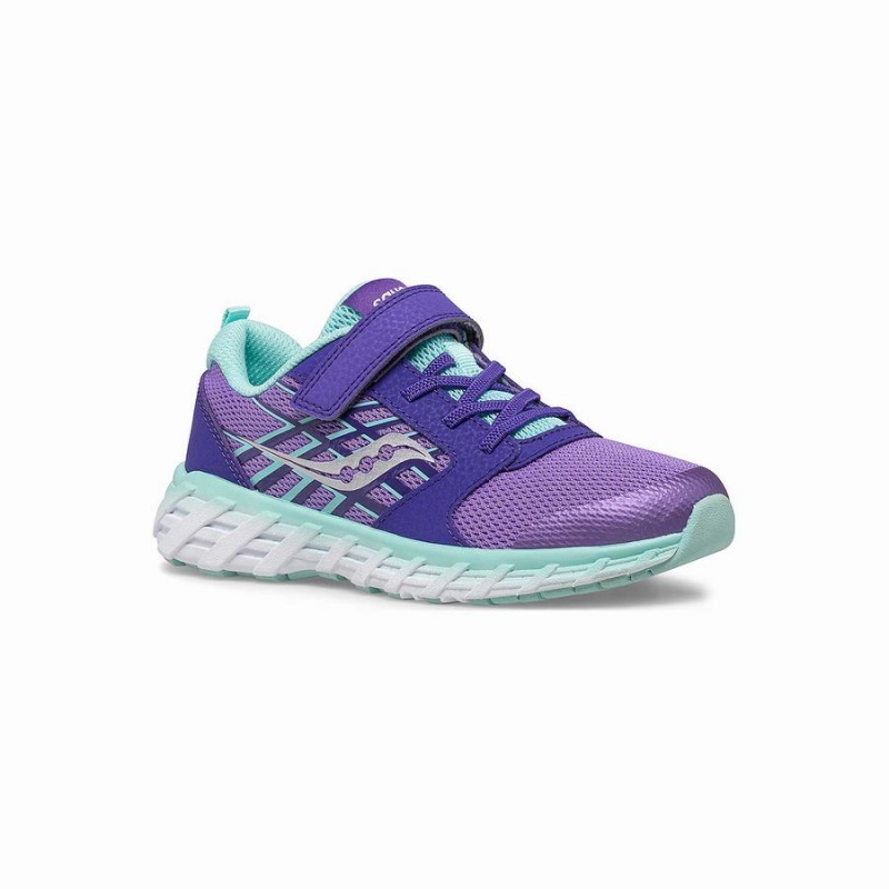 Kids' Saucony Wind 2.0 A/C Sneaker Running Shoes Purple | Australia S17508-V16