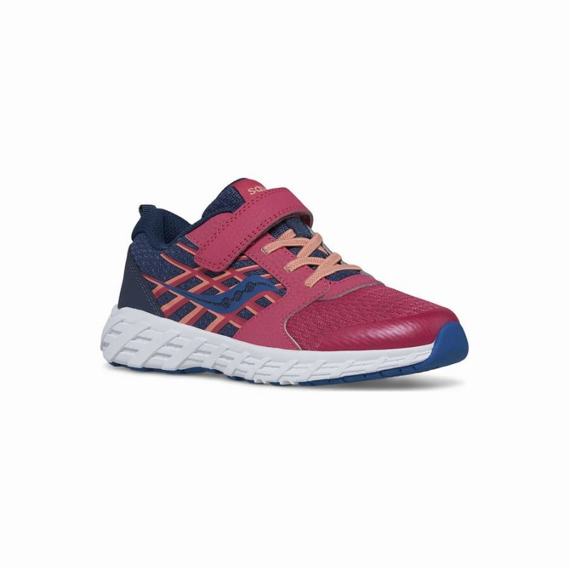 Kids' Saucony Wind 2.0 A/C Sneaker Running Shoes Navy / Red | Australia S31254-B46