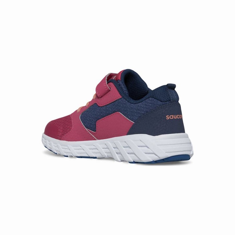 Kids' Saucony Wind 2.0 A/C Sneaker Running Shoes Navy / Red | Australia S31254-B46