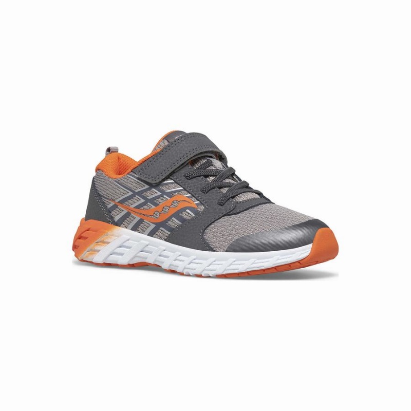 Kids' Saucony Wind 2.0 A/C Sneaker Running Shoes Grey / Orange | Australia S01753-N58