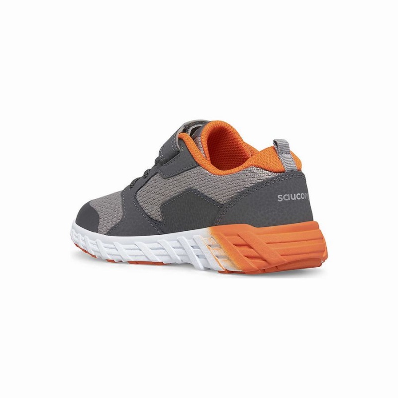 Kids' Saucony Wind 2.0 A/C Sneaker Running Shoes Grey / Orange | Australia S01753-N58