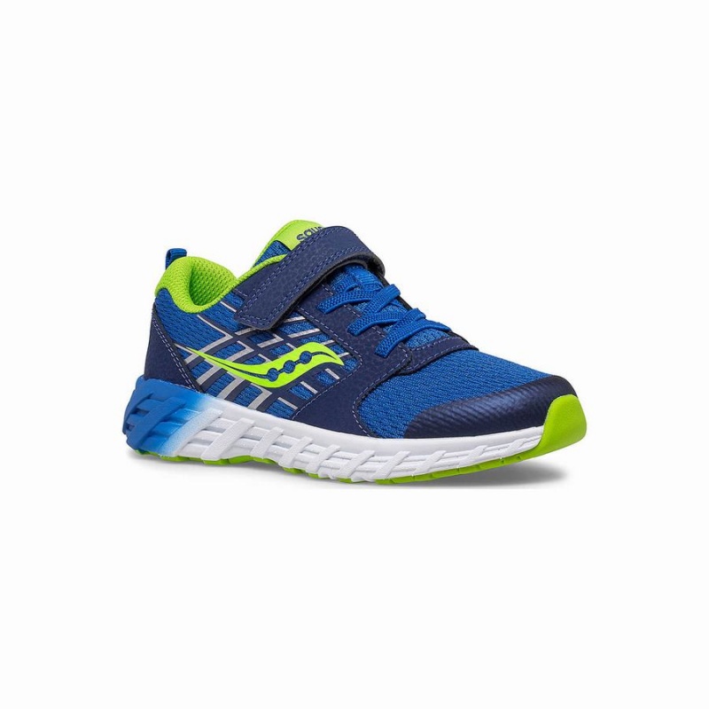 Kids' Saucony Wind 2.0 A/C Sneaker Running Shoes Blue / Green | Australia S76415-A39