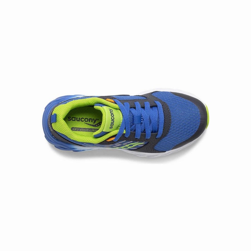 Kids' Saucony Wind 2.0 Lace Sneaker Running Shoes Blue / Green | Australia S43026-P85