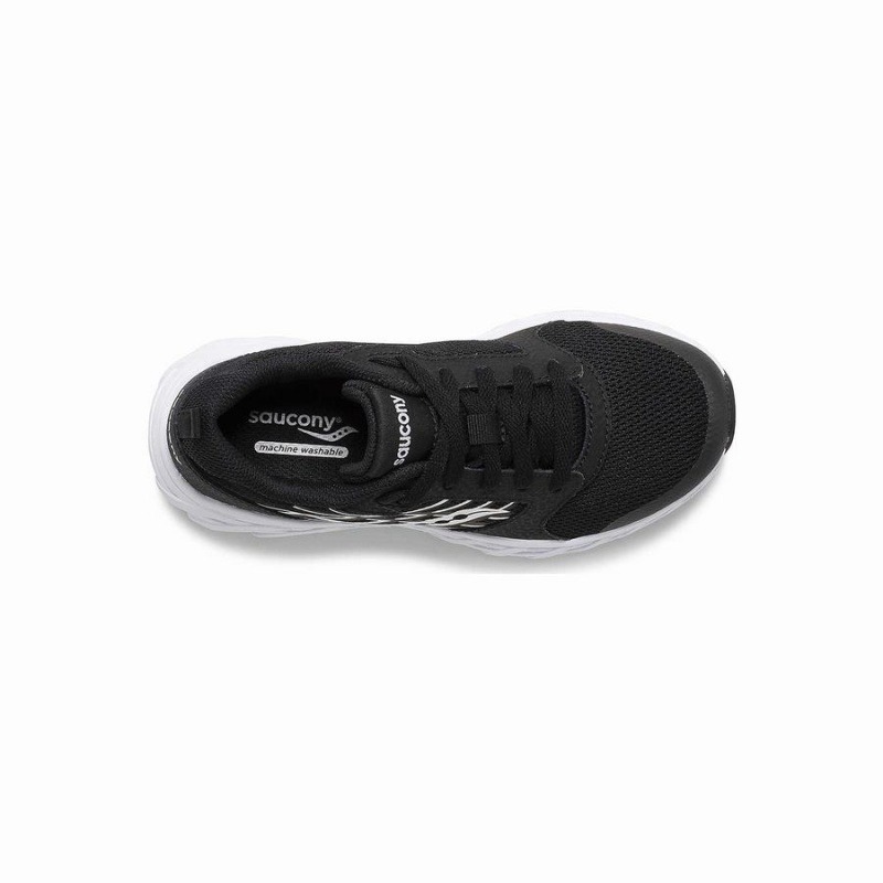 Kids' Saucony Wind 2.0 Lace Sneaker Running Shoes Black / White | Australia S96250-Z81