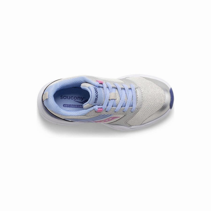 Kids' Saucony Wind FST Lace Sneaker Running Shoes Silver / Blue / Pink | Australia S47619-C78