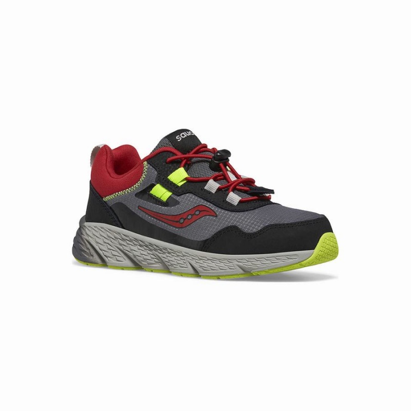 Kids' Saucony Wind Shield 3.0 Sneaker Running Shoes Grey / Red | Australia S10249-V21