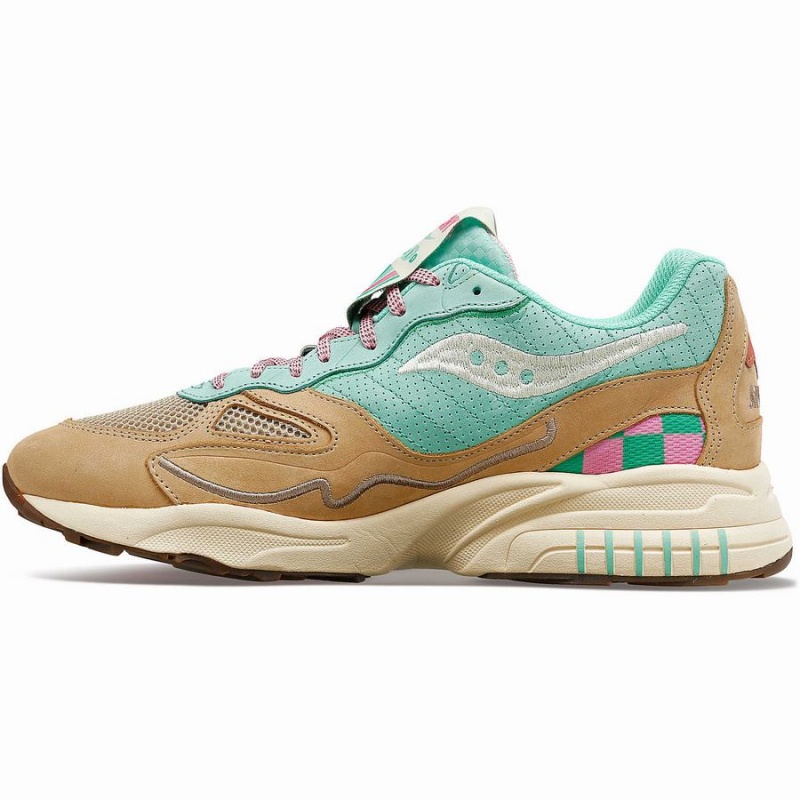 Men's Saucony 3D Grid Hurricane Earth Citizen Sneakers Turquoise / Grey | Australia S70426-G76