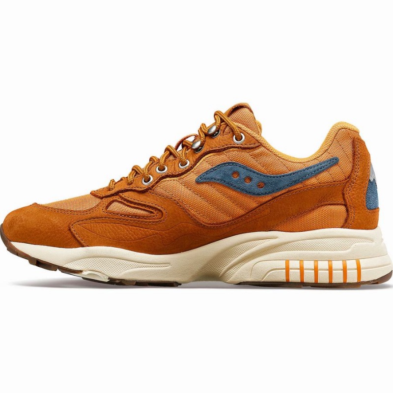 Men's Saucony 3D Grid Hurricane Endless Knot Sneakers Brown / Red | Australia S82093-F57