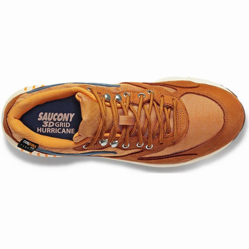 Men's Saucony 3D Grid Hurricane Endless Knot Sneakers Brown / Red | Australia S82093-F57