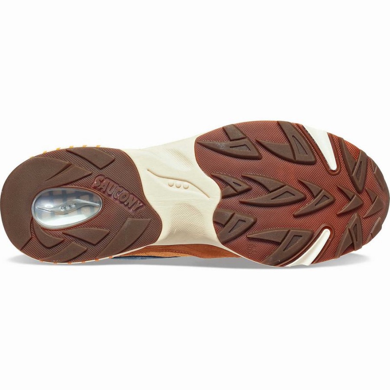 Men's Saucony 3D Grid Hurricane Endless Knot Sneakers Brown / Red | Australia S82093-F57