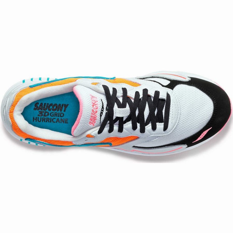 Men's Saucony 3D Grid Hurricane Sneakers White / Orange | Australia S03149-L96