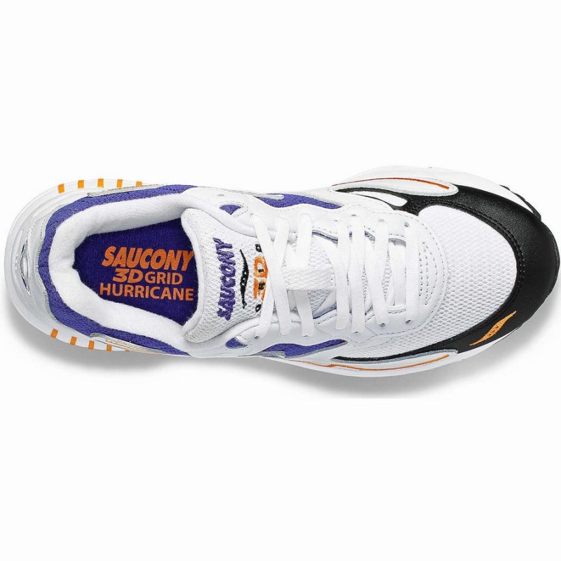 Men's Saucony 3D Grid Hurricane Sneakers White / Purple | Australia S23680-E70