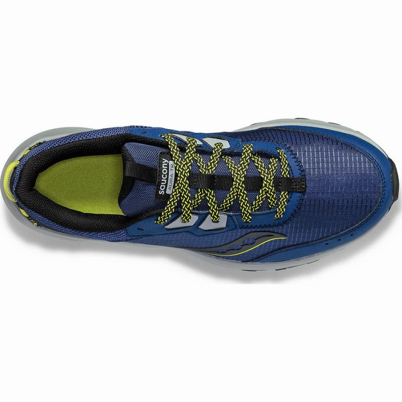 Men's Saucony Aura TR Running Shoes Indigo / Black | Australia S94750-R38