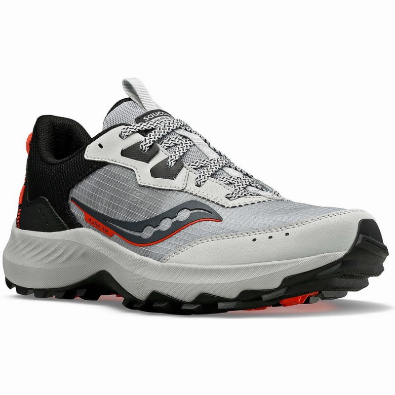 Men's Saucony Aura TR Trail Running Shoes Grey / Black | Australia S45239-K02