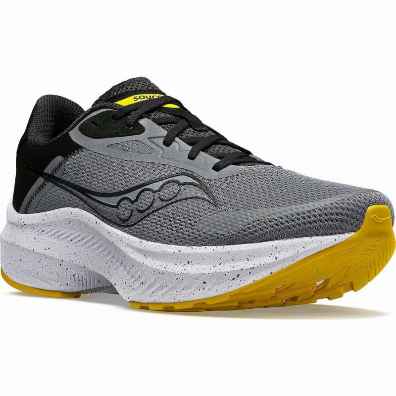 Men's Saucony Axon 3 Running Shoes Grey / Yellow | Australia S85290-Q15