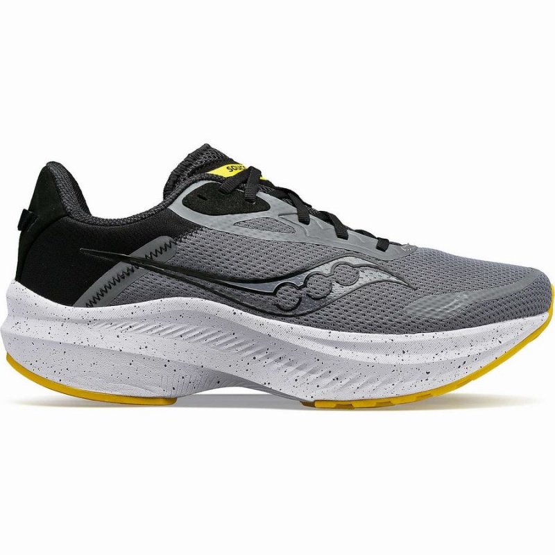 Men\'s Saucony Axon 3 Running Shoes Grey / Yellow | Australia S85290-Q15