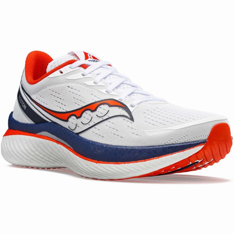 Men's Saucony Boston Endorphin Speed 3 Running Shoes White / Navy | Australia S38561-A76