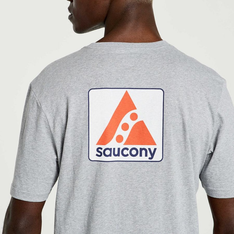 Men's Saucony Boston Rested T Shirts Grey | Australia S17283-Y35